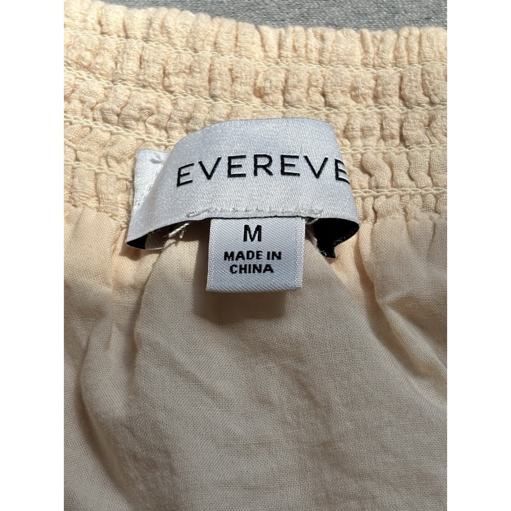 Evereve Tiered Carly Midi Dress M Puff Sleeve Cotton Cottage Milkmaid Coquette - Picture 3 of 10